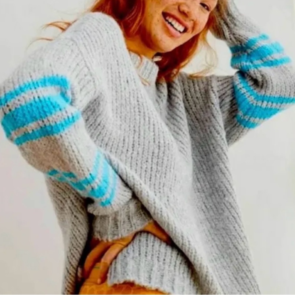 Aerie Gray and Blue Women's Sweater, Oversized XS